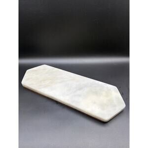 Vintage Marble Charcuterie Board Wood Base MCM Cheese Serving Tray 15”